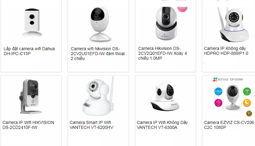 Các loại camera wifi hiện nay